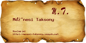 Ménesi Taksony névjegykártya